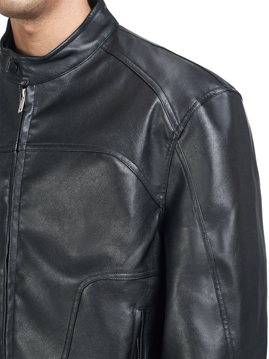 F3F Select Glossy PU Leather Racing Jacket | Face 3 Face