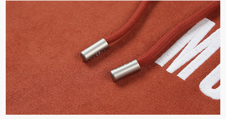 MEDM Basic Letter Logo Suede Hoodie | Face 3 Face