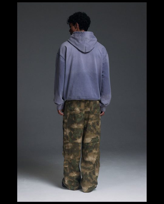 NOVACAM Washed Distressed Vintage Print Hoodie | Face 3 Face