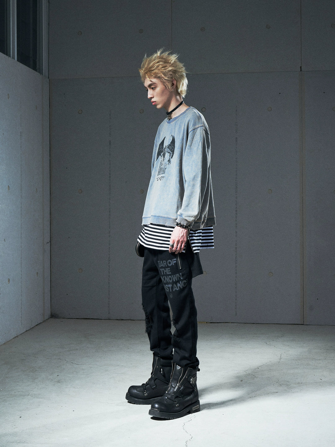 VENTUREK Washed Destruction Printed Sweatshirt | Face 3 Face