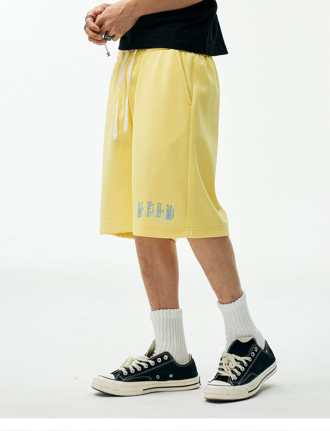 MEDM Colorful Logo Embroidered Sweat Shorts | Face 3 Face