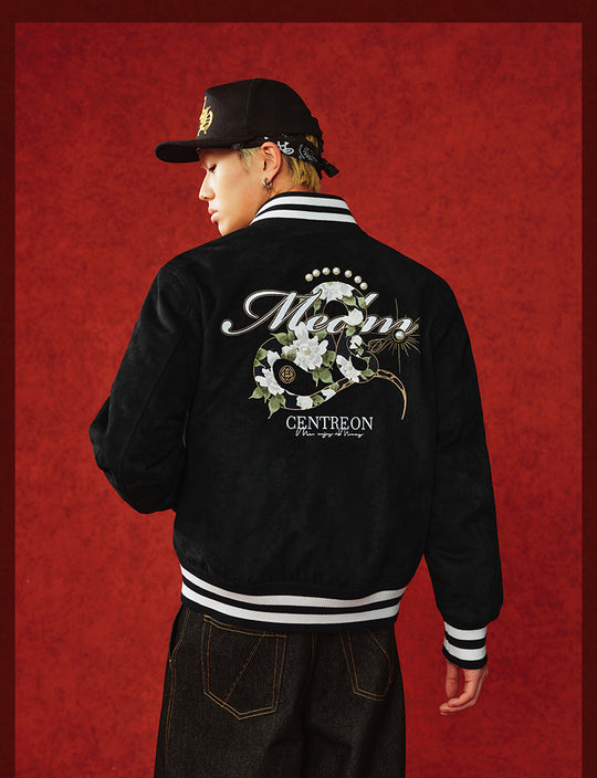 MEDM Year of the Snake Limited Edition Suede Varsity Jacket | Face 3 Face