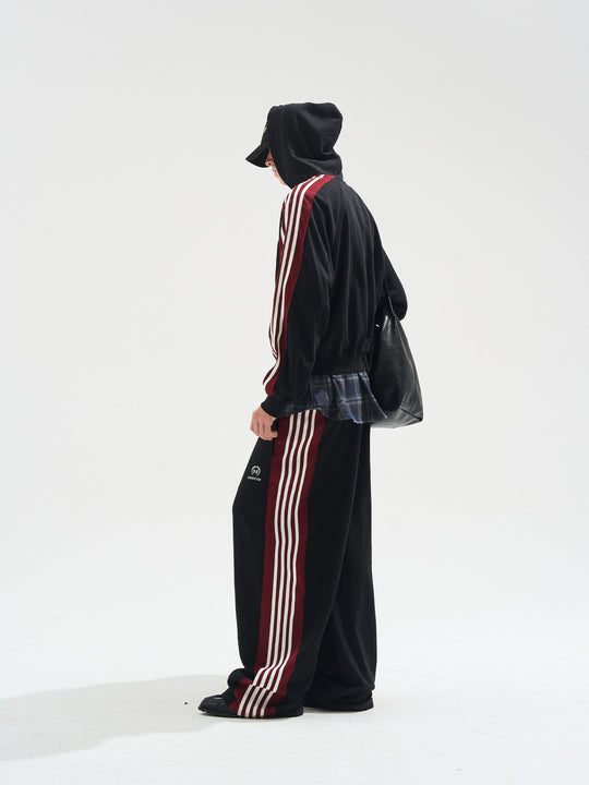 BLIND NO PLAN Striped Patchwork Baggy Sweatpants | Face 3 Face