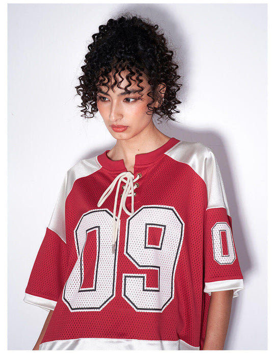 F3F Select Color Block Lace Up Mesh Short Sleeve Hockey Jersey | Face 3 Face