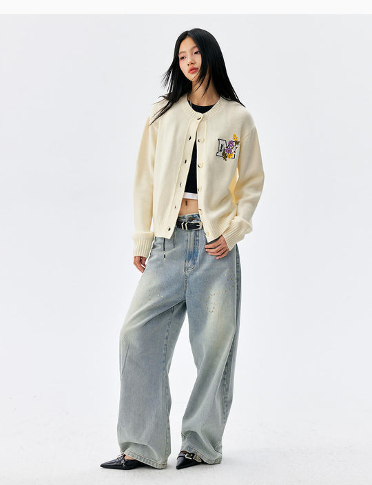 MEDM Floral Embroidered Knit Cardigan | Face 3 Face