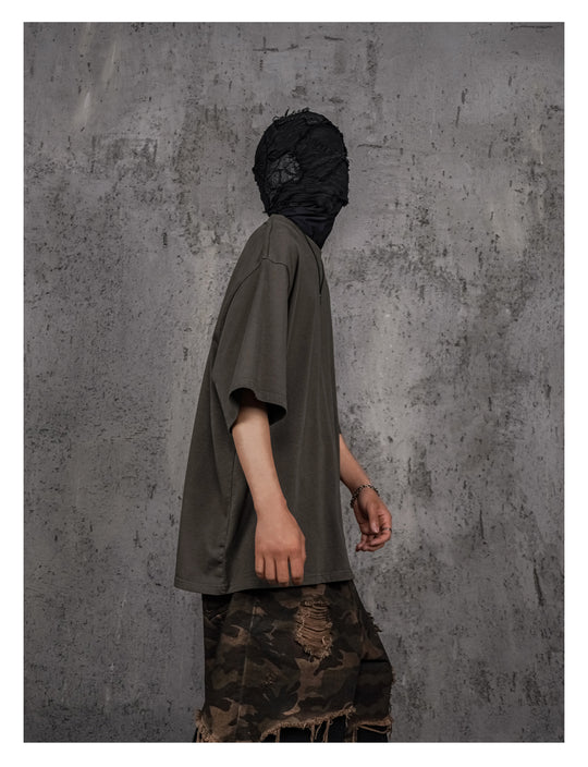 UNDERWATER Brown Sand-Washed Basic Faded Tee | Face 3 Face