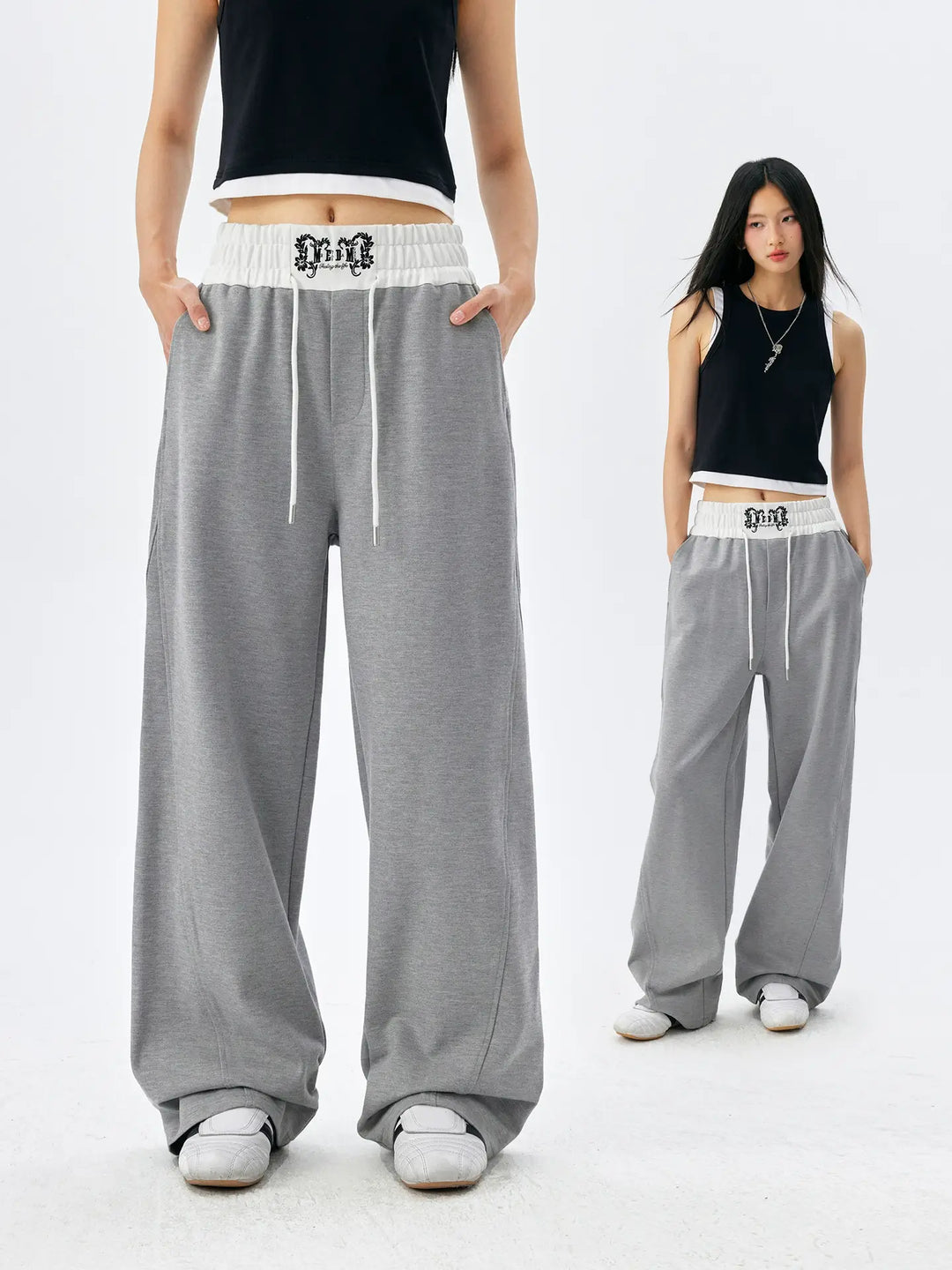 MEDM Color Block Waistband Sweatpants | Face 3 Face