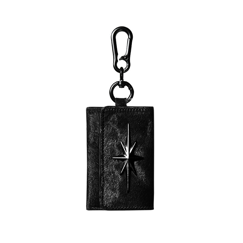 Remedy Metal Studded Keychain Coin Card Leather Wallet | Face 3 Face