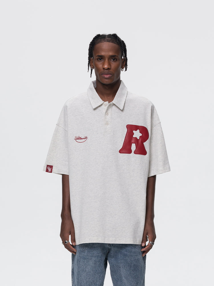 UNTILWERICH R Star Embroidery Short Sleeve Polo | Face 3 Face
