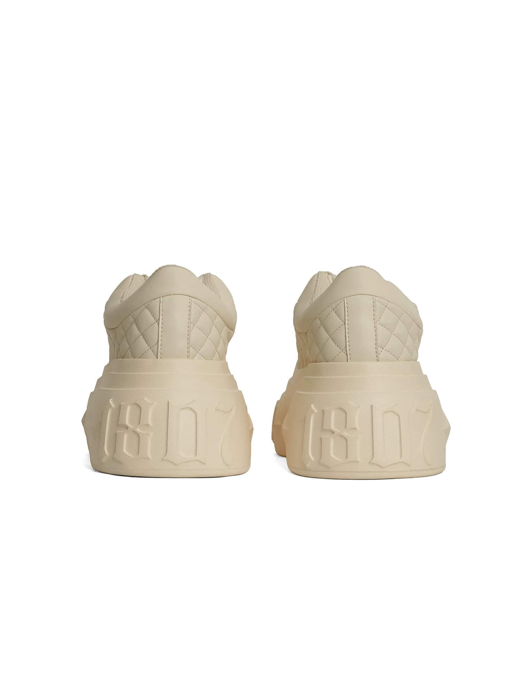 1807 INF-008 Gothic Lace Up Quilted PU Leather Chunky Sneakers