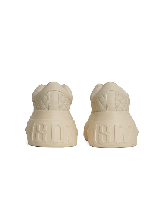 1807 INF-008 Gothic Lace Up Quilted PU Leather Chunky Sneakers