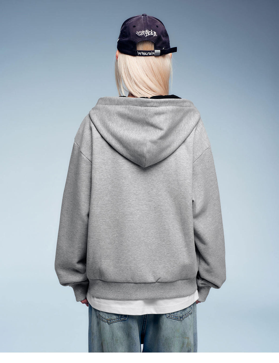 MEDM Contrast Hood Lining Zip Up Hoodie | Face 3 Face
