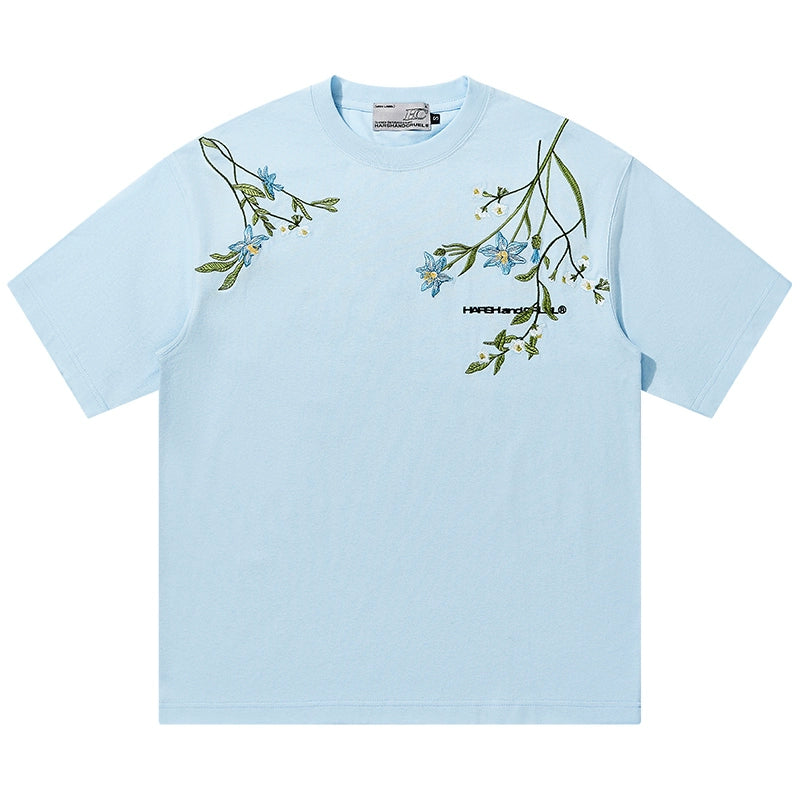 Harsh and Cruel Botanical Embroidery Tee | Face 3 Face