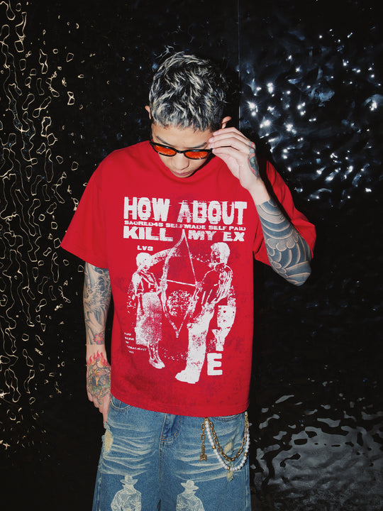 S45 Slogan Stain Damage Tee | Face 3 Face