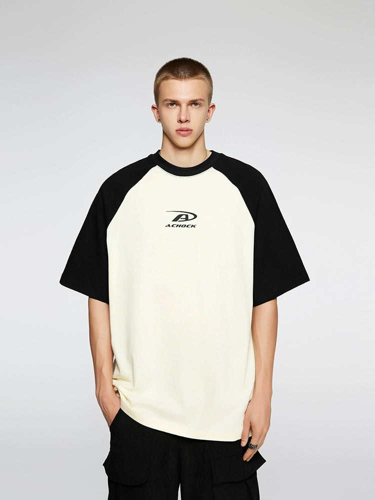 Achock Basic Logo Printed Raglan Sleeve Tee