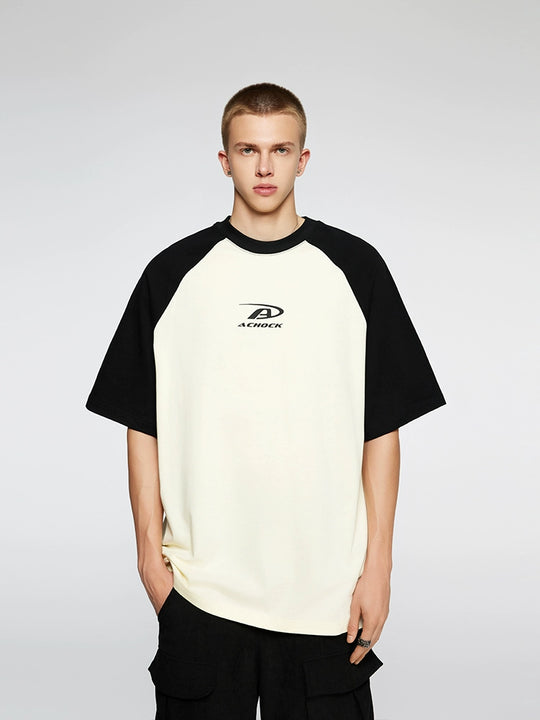 Achock Basic Logo Printed Raglan Sleeve Tee