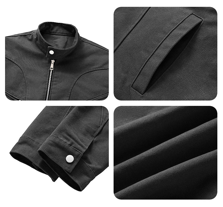 F3F Select Washed Denim Short Motorcycle Jacket | Face 3 Face