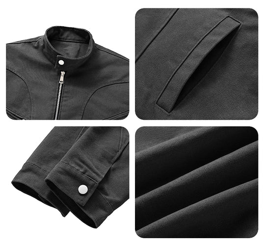 F3F Select Washed Denim Short Motorcycle Jacket | Face 3 Face