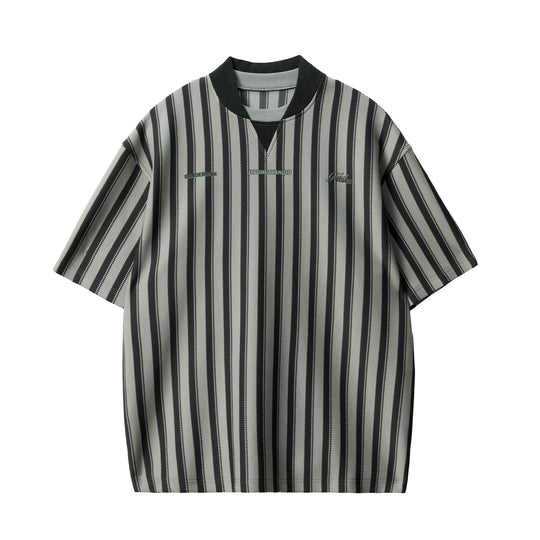 JHYQ Layered V-neck Striped Tee | Face 3 Face