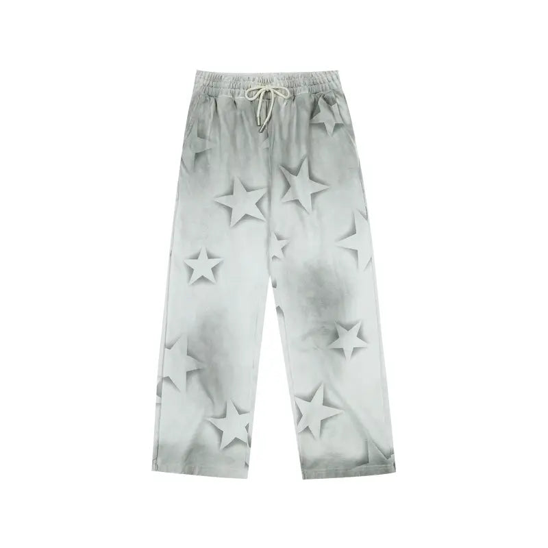 MEDM All Over Star Print Washed Sweatpants | Face 3 Face