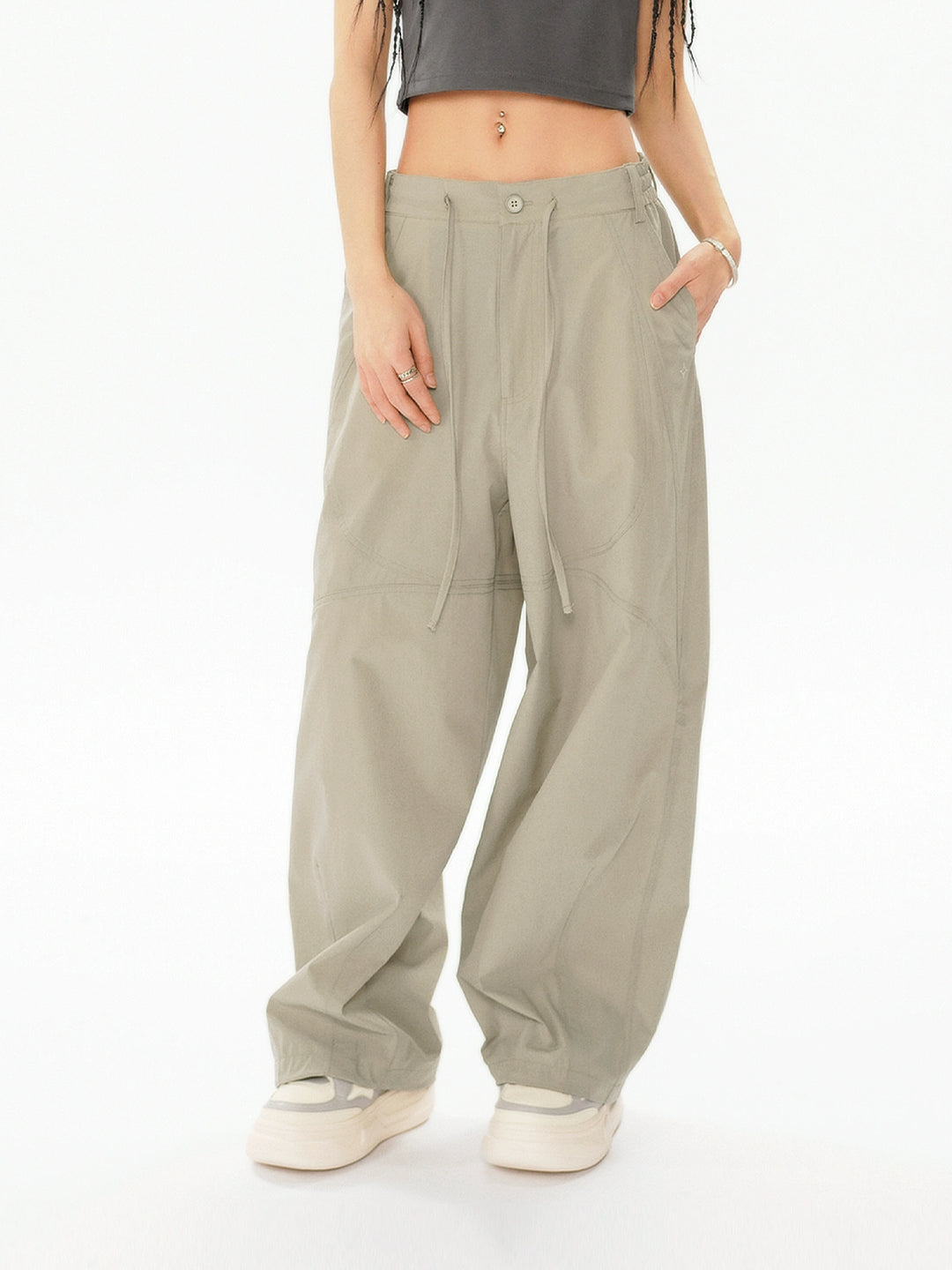 1807 Four Pointed Star Patchwork Parachute Lightweight Pants  | Face 3 Face