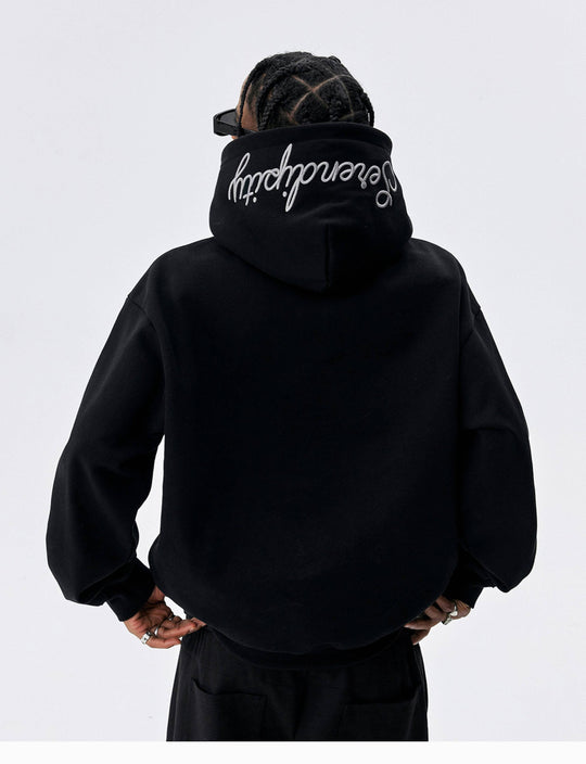 MEDM Basic One Point Embroidered Logo Oversized Hoodie | Face 3 Face