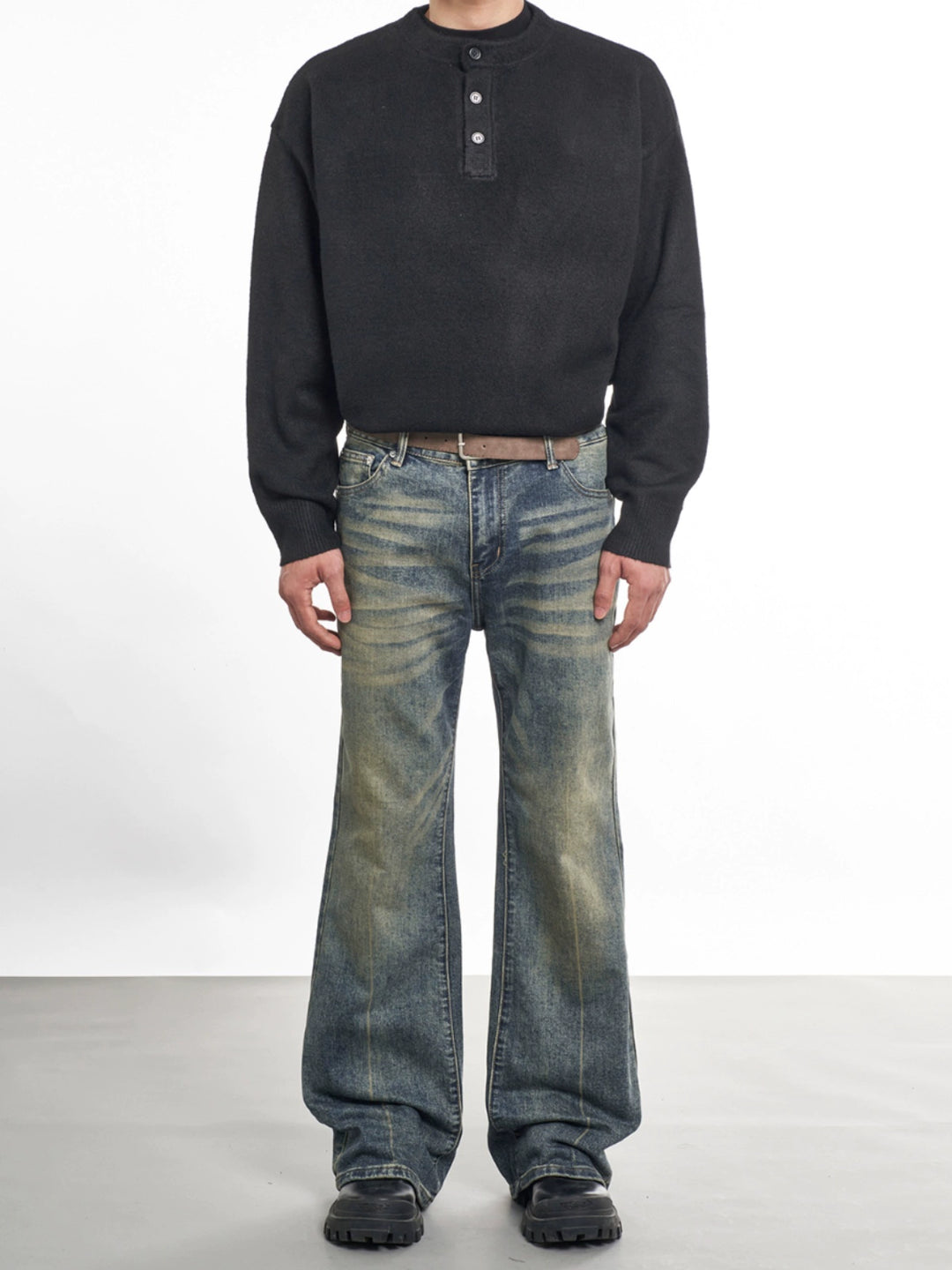 F3F Select Cat Whisker Washed Micro Flare Jeans | Face 3 Face