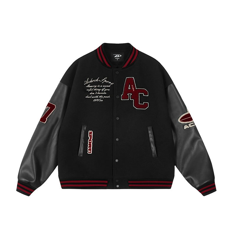 Racer varsity jacket | Embroidery Varsity Jacket | Face 3 Face
