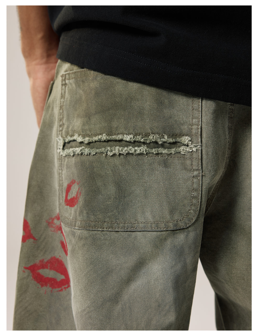 Remedy Kiss Mark Distressed Hole Work Painter Pants | Face 3 Face