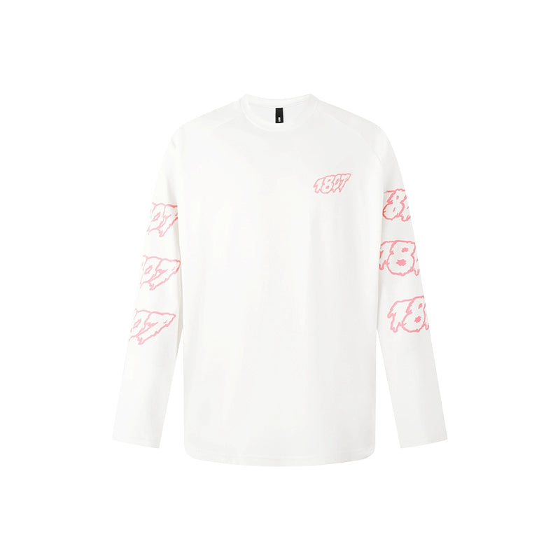 1807 Ice Cream Logo Printed Long Sleeve Tee | Face 3 Face