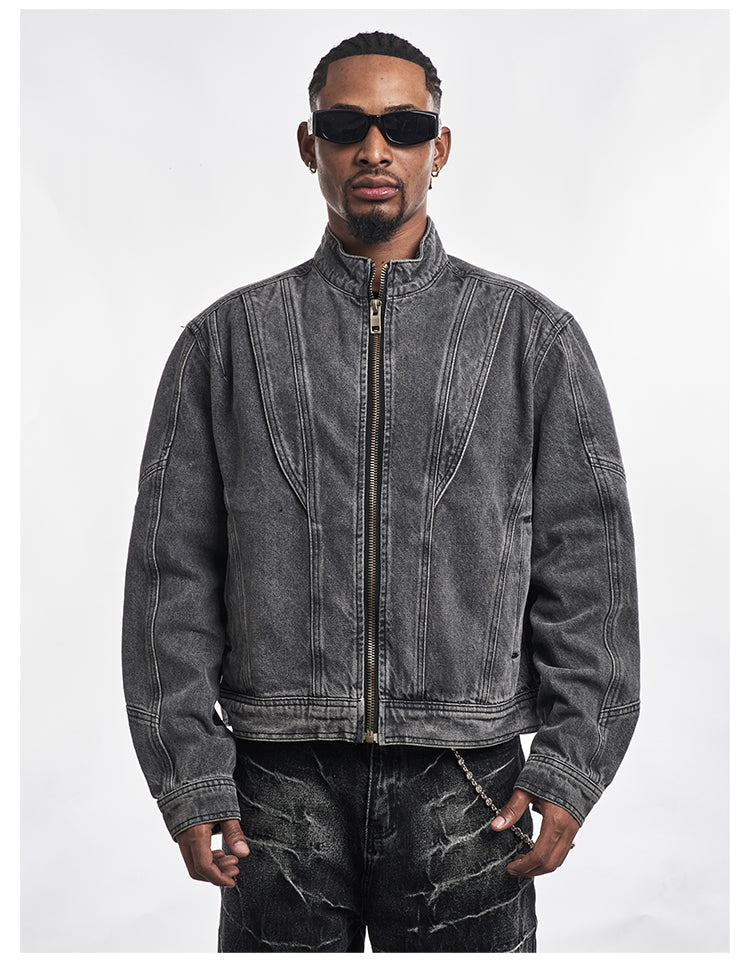 F3F Select Patchwork Washed Denim Short Jacket | Face 3 Face