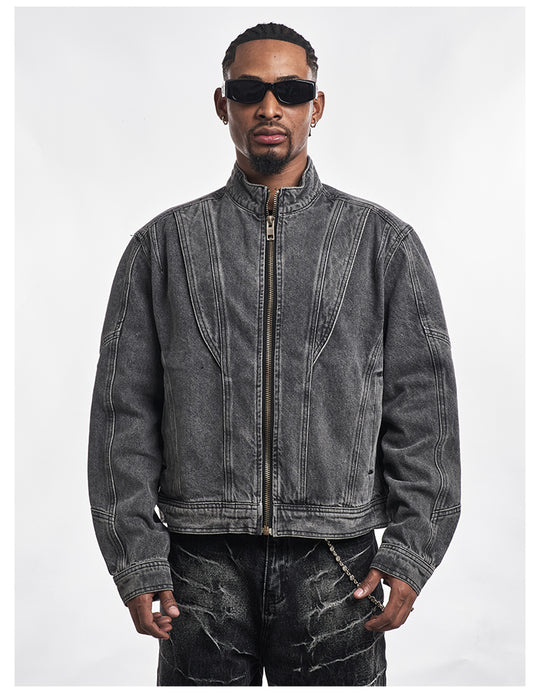 F3F Select Patchwork Washed Denim Short Jacket | Face 3 Face