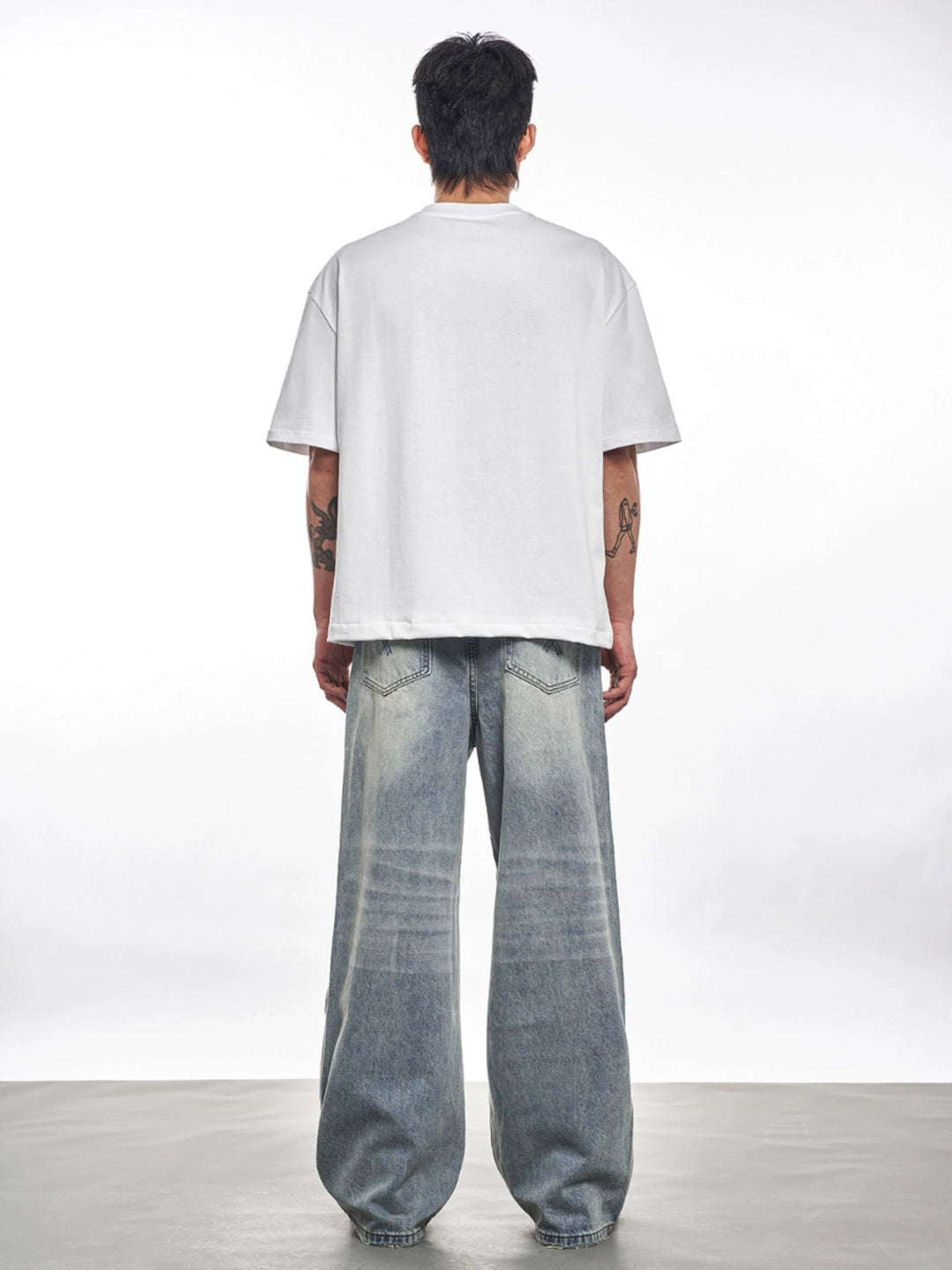 F3F Select Heavily Washed Vintage Light Blue Baggy Jeans | Face 3 Face