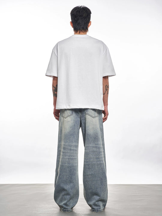 F3F Select Heavily Washed Vintage Light Blue Baggy Jeans | Face 3 Face