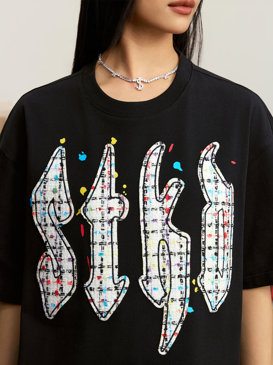 Small Town Kid Plaid STKD Patch Splash Ink Tee | Face 3 Face