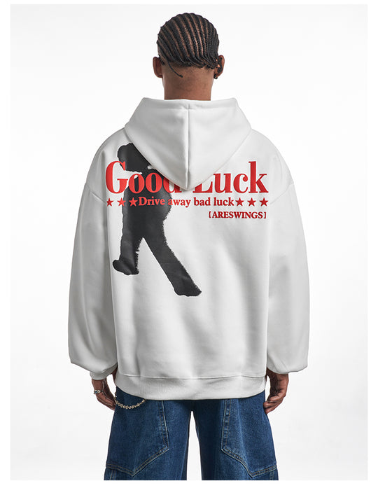 F3F Select Good Luck Printed Letter Hoodie | Face 3 Face