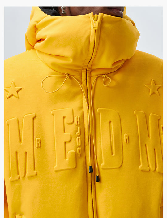 MEDM Embossed Logo Hooded Down Jacket | Face 3 Face
