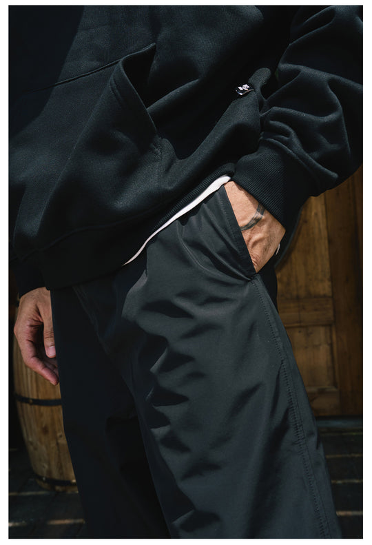 Remedy Pleated Drawstring Nylon Work Pants | Face 3 Face