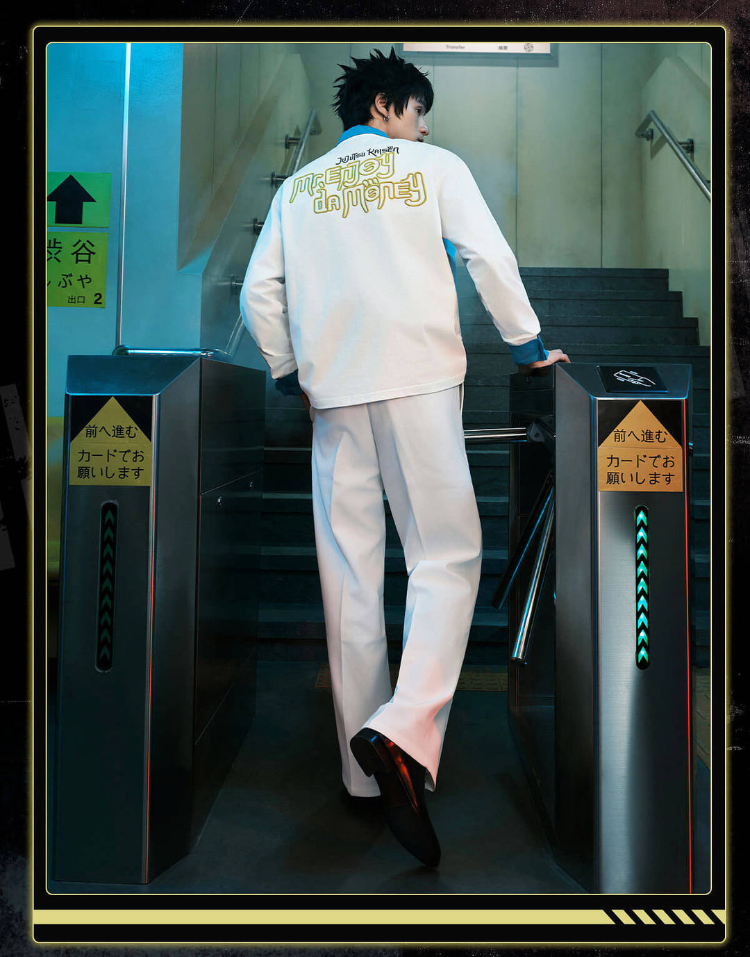 MEDM × Jujutsu Kaisen Big M Logo Character Print Embroidered Long Sleeve Tee | Face 3 Face