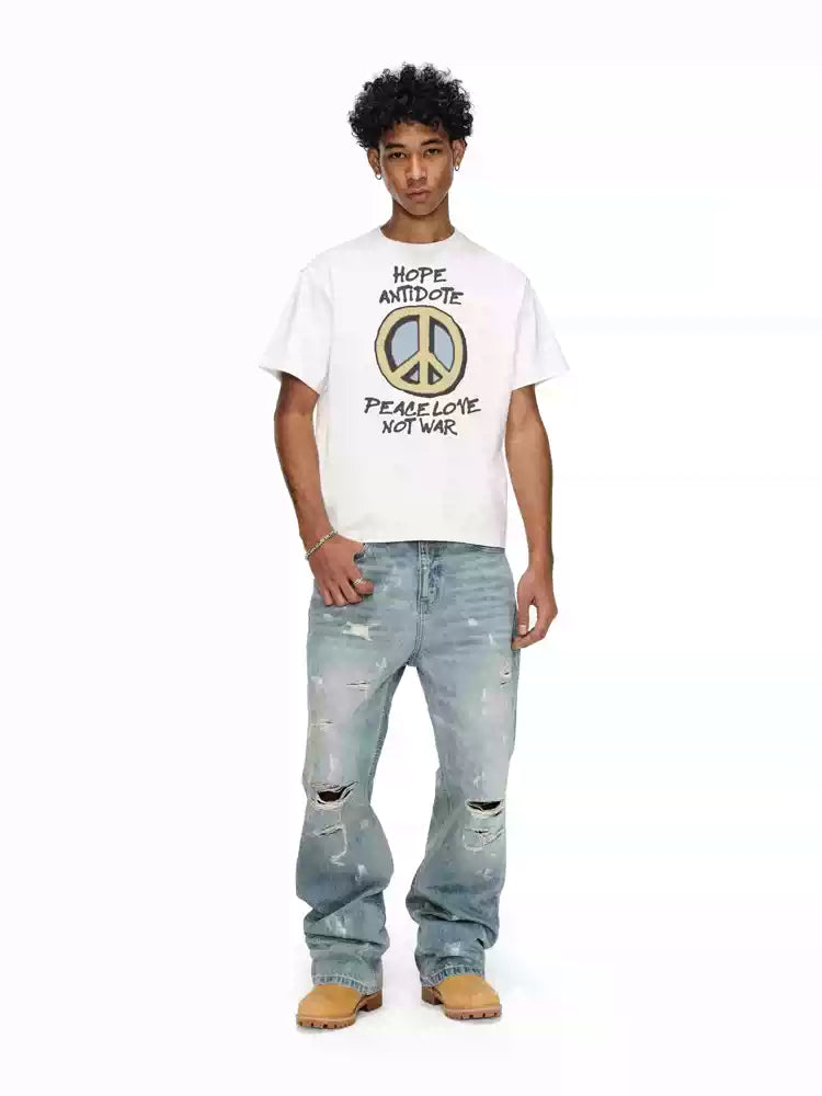 ANTIDOTE Hand-Painted Peace Symbol Tee | Face 3 Face