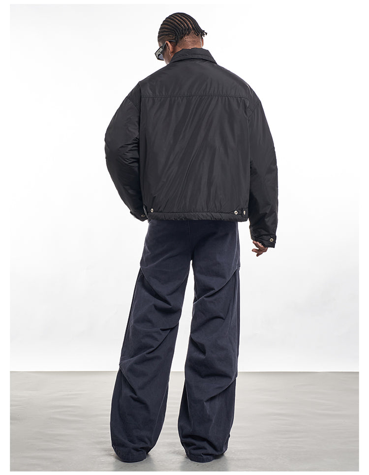 F3F Select Navy Blue Pleated Casual Pants | Face 3 Face