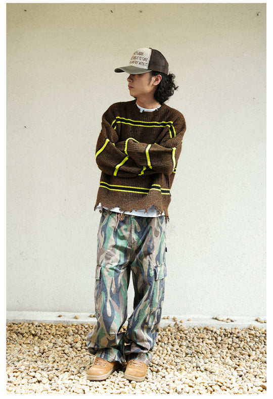 Remedy Striped Distressed Knit Sweater | Face 3 Face