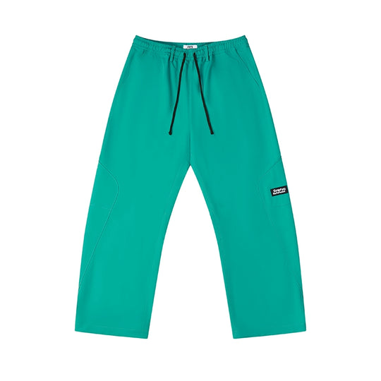 EMPTY REFERENCE Green Structure Split Design Loose Pants | Face 3 Face