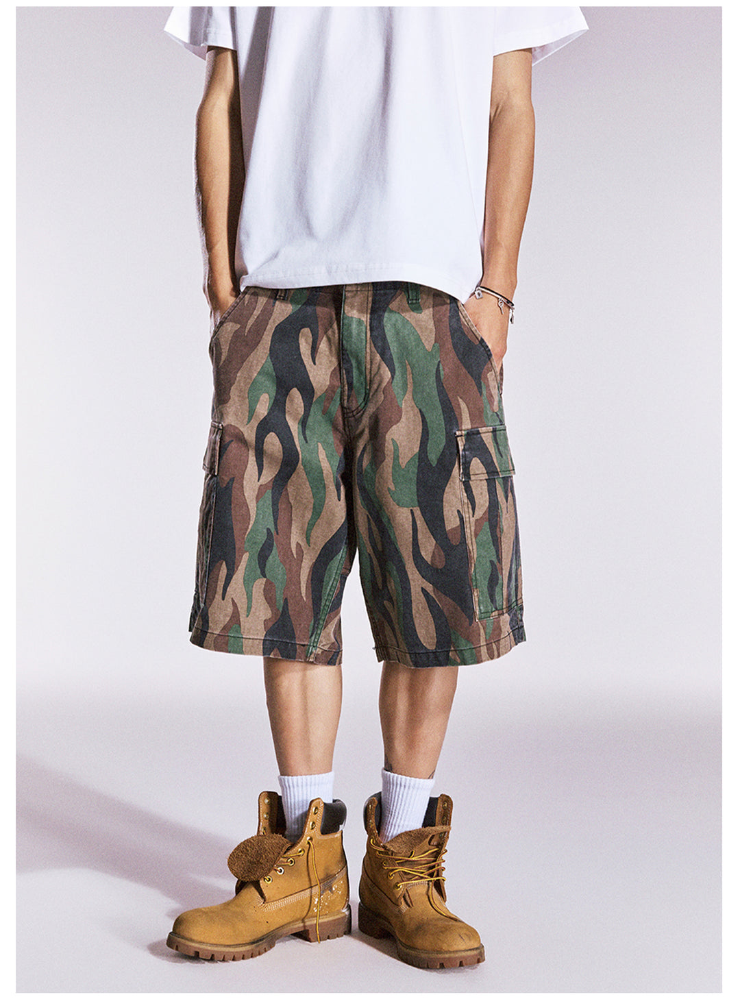 Remedy Flame Camouflage Work Cargo Shorts | Face 3 Face