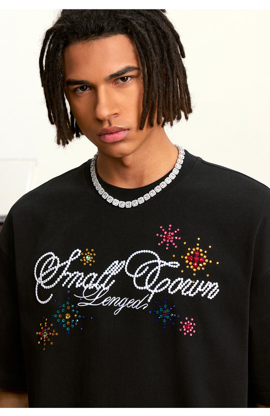 Small Town Kid Colorful Fireworks Rhinestone Tee | Face 3 Face