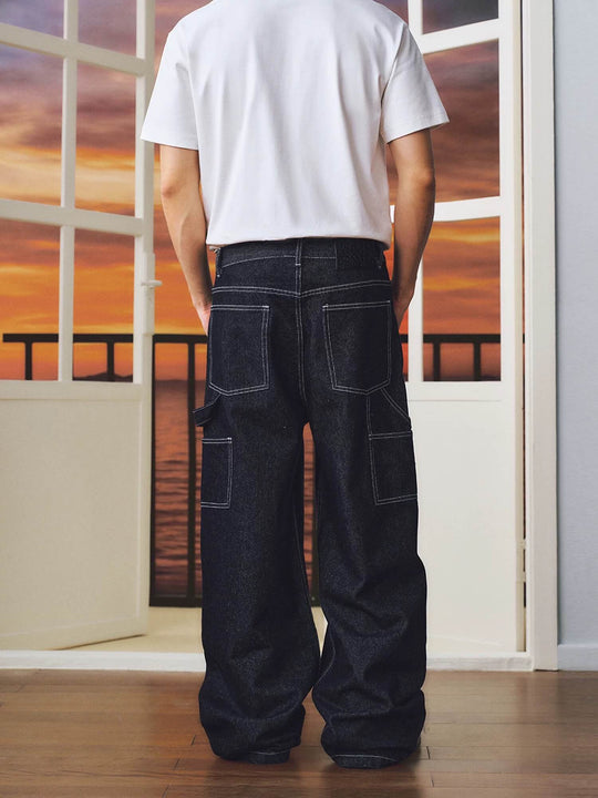 MEDM Star Studded Double Knee Baggy Jeans | Face 3 Face