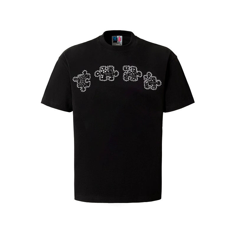 YADcrew Rhinestone Pearl Puzzle Logo Tee | Face 3 Face