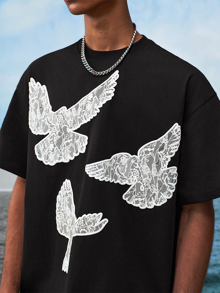 YADcrew Lace Peace Dove Print Tee | Face 3 Face