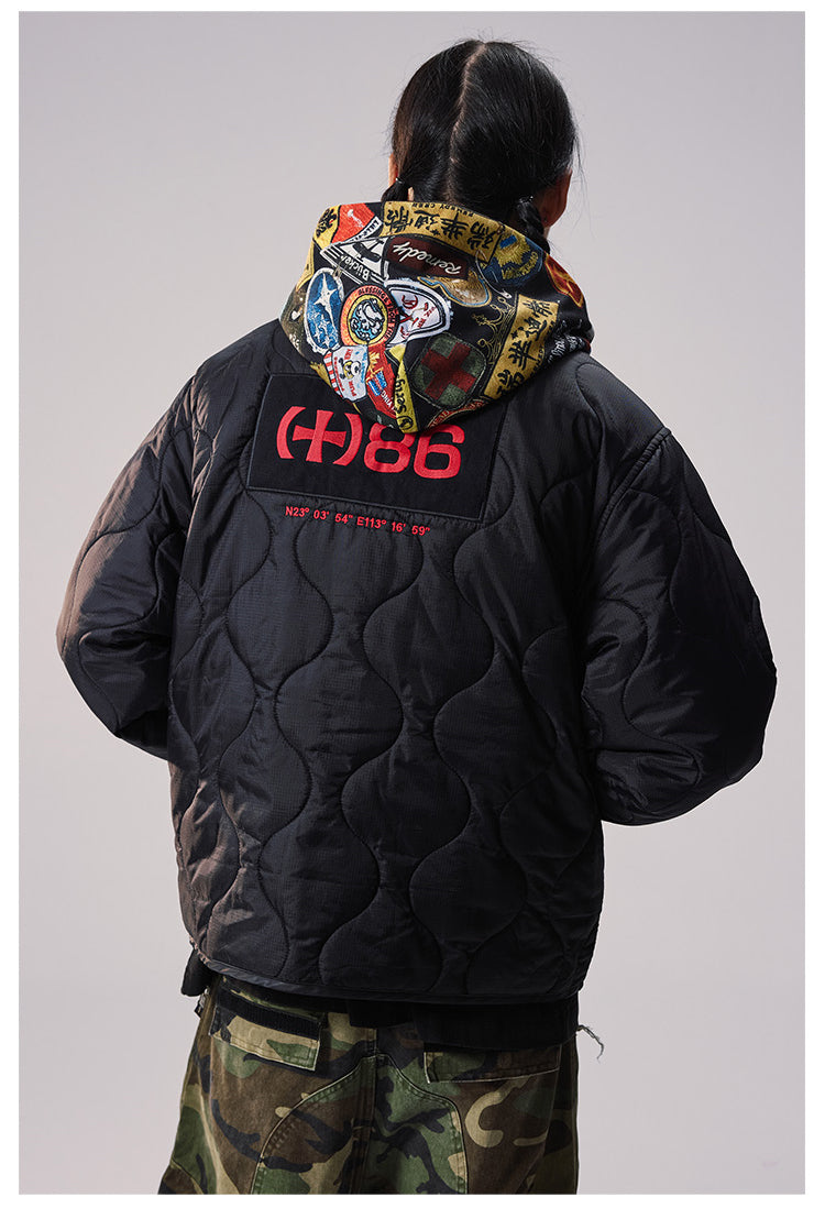 Remedy Patch Embroidered Quilted Military Jacket | Face 3 Face