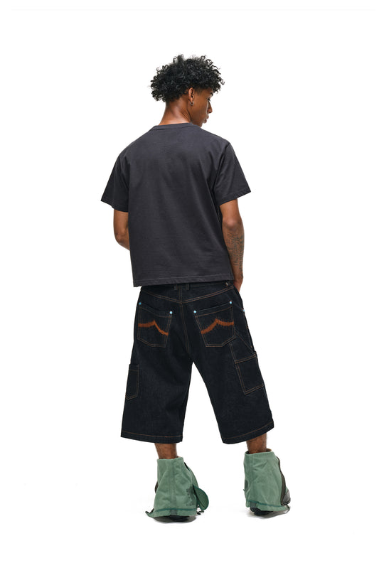 ANTIDOTE Blue Stone Studded Denim Shorts | Face 3 Face